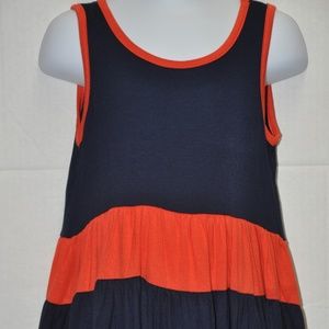 Toddler Girl's Navy Orange Ruffle Dress 2T 3T 4T